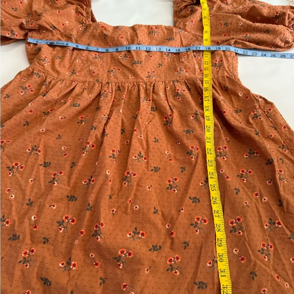 Arula tan with floral print Floral Puff Sleeve Dress in size large/xl - Picture 8 of 15